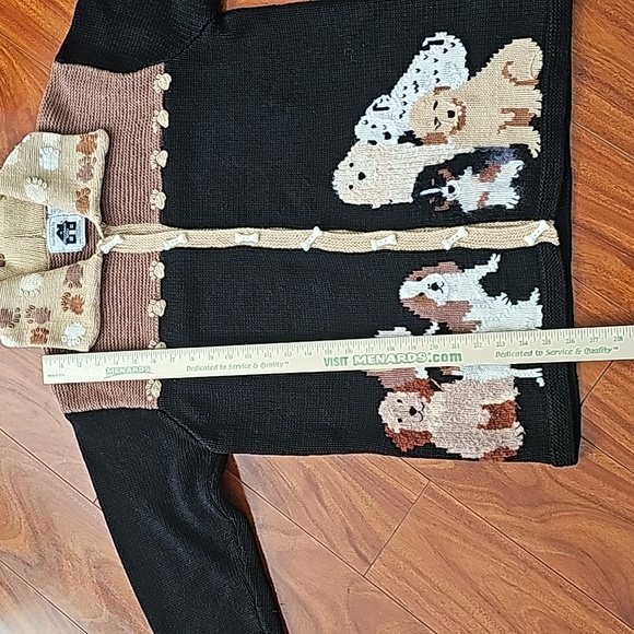 Storybook Knits Vtg 90's Dog Cardigan Sweater with Pupoy Bone Buttons Sz L EUC - Picture 11 of 11